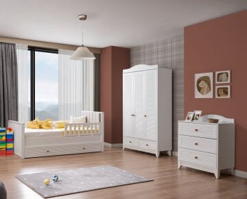 Miracool Allende Bebek ve Çocuk Oda Takımı / Yatak ve 7 Parça Uyku Seti Dahil / Ücretsiz Kurulum-Teslimat