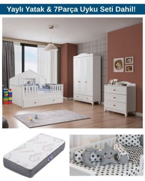 Miracool Allende Montessori Bebek ve Çocuk Odası / Yatak ve 7Parça Uyku Seti Dahil / Ücretsiz Kurulum