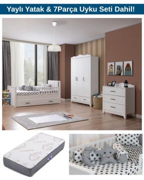 Miracool Ottoman Bebek ve Çocuk Oda Takımı / Yatak ve 7 Parça Uyku Seti Dahil / Ücretsiz Kurulum-Teslimat