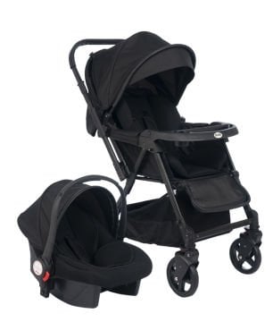 3'lü Set - Joell Trendy Travel Sistem Bebek Arabası & Çanta & Puset Siyah