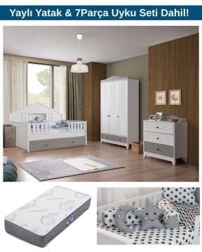 Miracool Tokyo Montessori Bebek ve Çocuk Odası / Yatak ve 7Parça Uyku Seti Dahil / Ücretsiz Kurulum