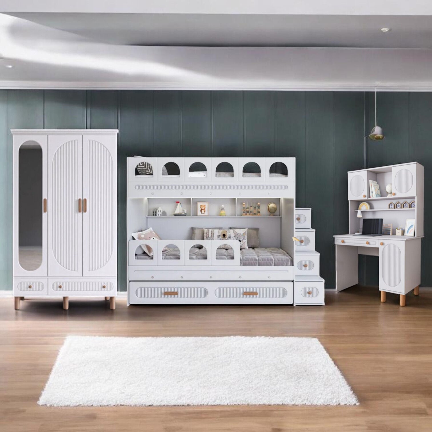 Milen Genç Odası / Çocuk Odası / Komple MDF / Beyaz
