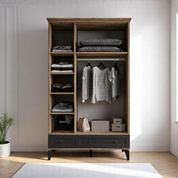 Silva 3 Kapılı Dolap / %100 MDF / Ücretsiz Kurulum / Antrasit