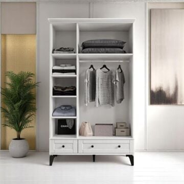 Silva 3 Kapılı Dolap / %100 MDF / Ücretsiz Kurulum / Beyaz