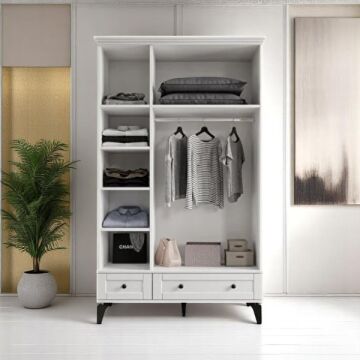 Silva 3 Kapılı Dolap / %100 MDF / Ücretsiz Kurulum / Beyaz