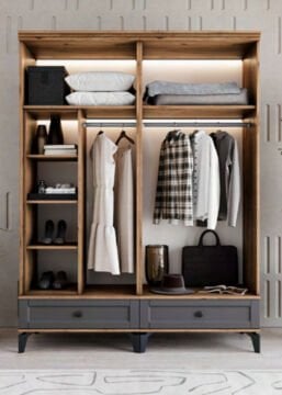 Silva 4 Kapılı Dolap / %100 MDF / Ücretsiz Kurulum / Antrasit