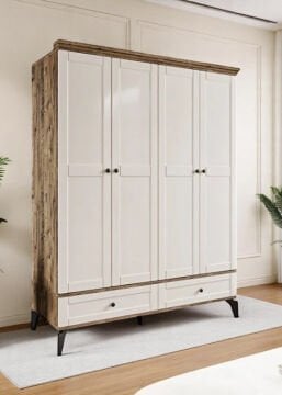 Silva 4 Kapılı Dolap / %100 MDF / Ücretsiz Kurulum / Aytaşı