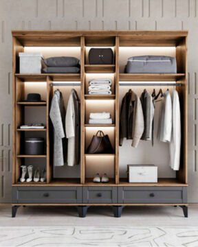 Silva 5 Kapılı Dolap / %100 MDF / Ücretsiz Kurulum / Antrasit