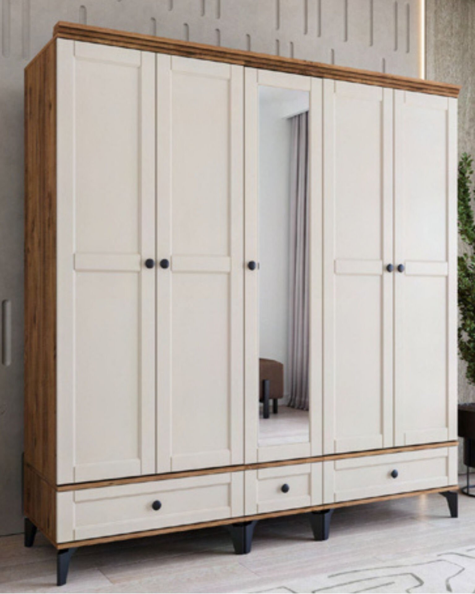 Silva 5 Kapılı Dolap / %100 MDF / Ücretsiz Kurulum / Aytaşı