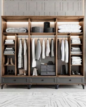 Silva 6 Kapılı Dolap / %100 MDF / Ücretsiz Kurulum / Antrasit