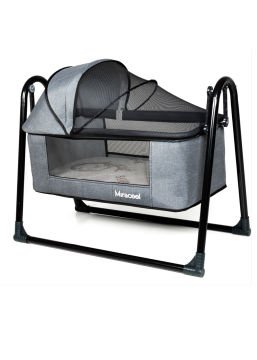 8'li Avantaj Beşik Seti / Beşik / Bambo Yatak / Yorgan / Yastık / Çarşaf / Babynest ve Yastık Gri