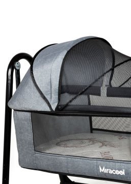 8'li Avantaj Beşik Seti / Beşik / Bambo Yatak / Yorgan / Yastık / Çarşaf / Babynest ve Yastık Gri