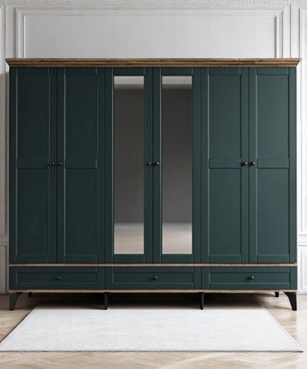 Silva 6 Kapılı Dolap / %100 MDF / Ücretsiz Kurulum / Haki