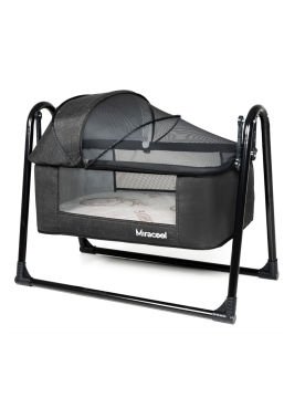 8'li Avantaj Beşik Seti / Beşik / Bambo Yatak / Yorgan / Yastık / Çarşaf / Babynest ve Yastık Siyah