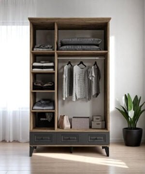 Terra 3 Kapılı Dolap / %100 MDF / Ücretsiz Kurulum / Antrasit