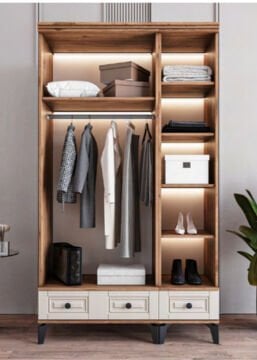 Terra 3 Kapılı Dolap / %100 MDF / Ücretsiz Kurulum / Aytaşı