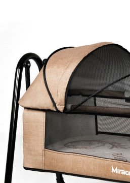 8'li Avantaj Beşik Seti / Beşik / Bambo Yatak / Yorgan / Yastık / Çarşaf / Babynest ve Yastık Kahve