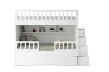 Panjur Ranza / 3 Yatak Bölümü / Beyaz / Komple MDF
