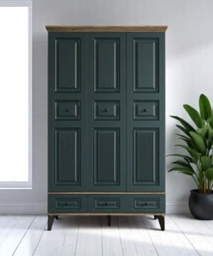 Terra 3 Kapılı Dolap / %100 MDF / Ücretsiz Kurulum / Haki