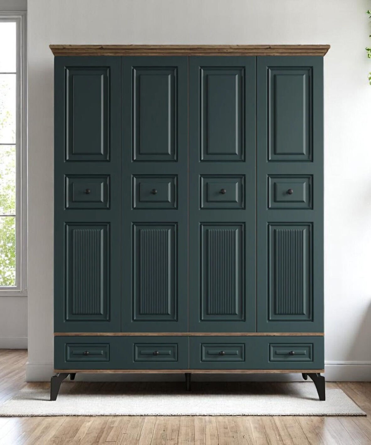 Terra 4 Kapılı Dolap / %100 MDF / Ücretsiz Kurulum / Haki