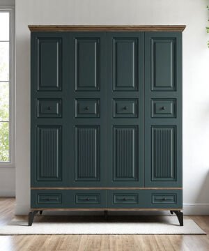 Terra 4 Kapılı Dolap / %100 MDF / Ücretsiz Kurulum / Haki