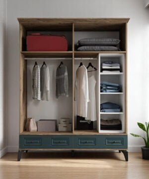 Terra 4 Kapılı Dolap / %100 MDF / Ücretsiz Kurulum / Haki