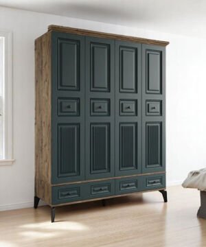 Terra 4 Kapılı Dolap / %100 MDF / Ücretsiz Kurulum / Haki