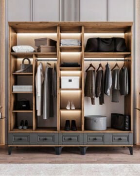 Terra 5 Kapılı Dolap / %100 MDF / Ücretsiz Kurulum / Antrasit