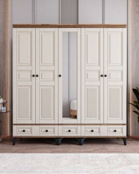 Terra 5 Kapılı Dolap / %100 MDF / Ücretsiz Kurulum / Aytaşı