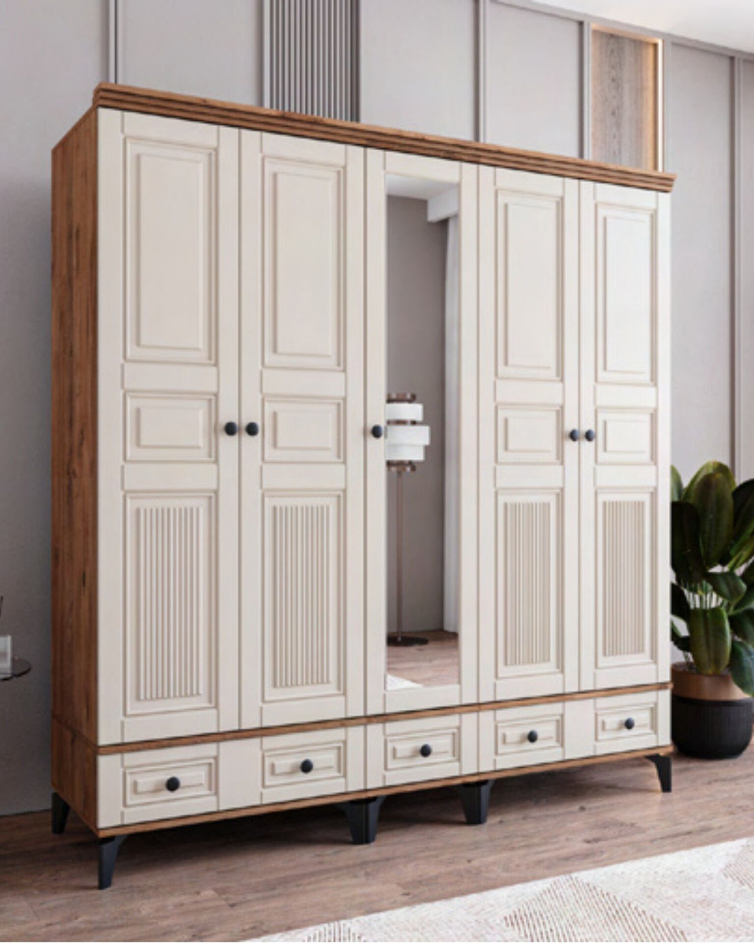 Terra 5 Kapılı Dolap / %100 MDF / Ücretsiz Kurulum / Aytaşı