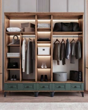 Terra 5 Kapılı Dolap / %100 MDF / Ücretsiz Kurulum / Haki