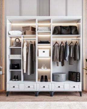 Terra 5 Kapılı Dolap / %100 MDF / Ücretsiz Kurulum / Beyaz