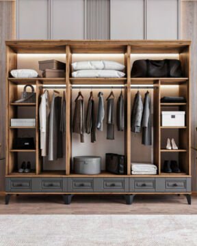 Terra 6 Kapılı Dolap / %100 MDF / Ücretsiz Kurulum / Antrasit