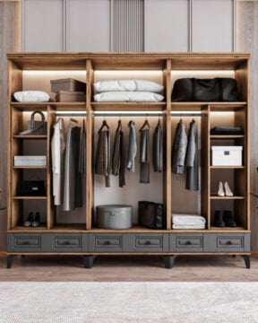 Terra 6 Kapılı Dolap / %100 MDF / Ücretsiz Kurulum / Antrasit