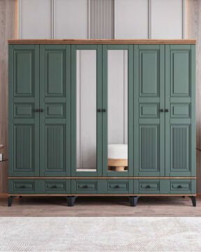 Terra 6 Kapılı Dolap / %100 MDF / Ücretsiz Kurulum / Haki