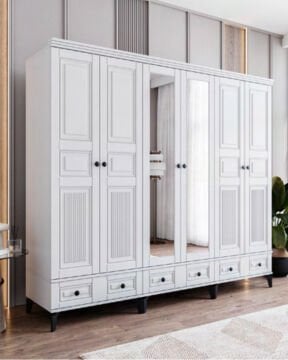Terra 6 Kapılı Dolap / %100 MDF / Ücretsiz Kurulum / Beyaz