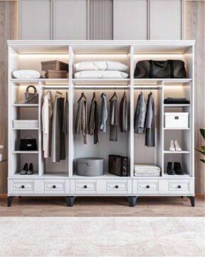 Terra 6 Kapılı Dolap / %100 MDF / Ücretsiz Kurulum / Beyaz