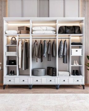 Terra 6 Kapılı Dolap / %100 MDF / Ücretsiz Kurulum / Beyaz