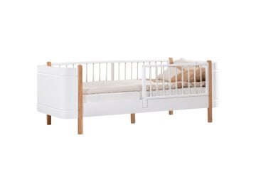 Perla Karyola & Ortopedik Yaylı Yatak Dahil / Ücretsiz Kurulum / %100 MDF / Meşe-Beyaz
