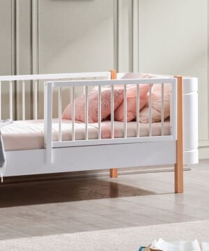 Perla Karyola & Ortopedik Yaylı Yatak Dahil / Ücretsiz Kurulum / %100 MDF / Meşe-Beyaz